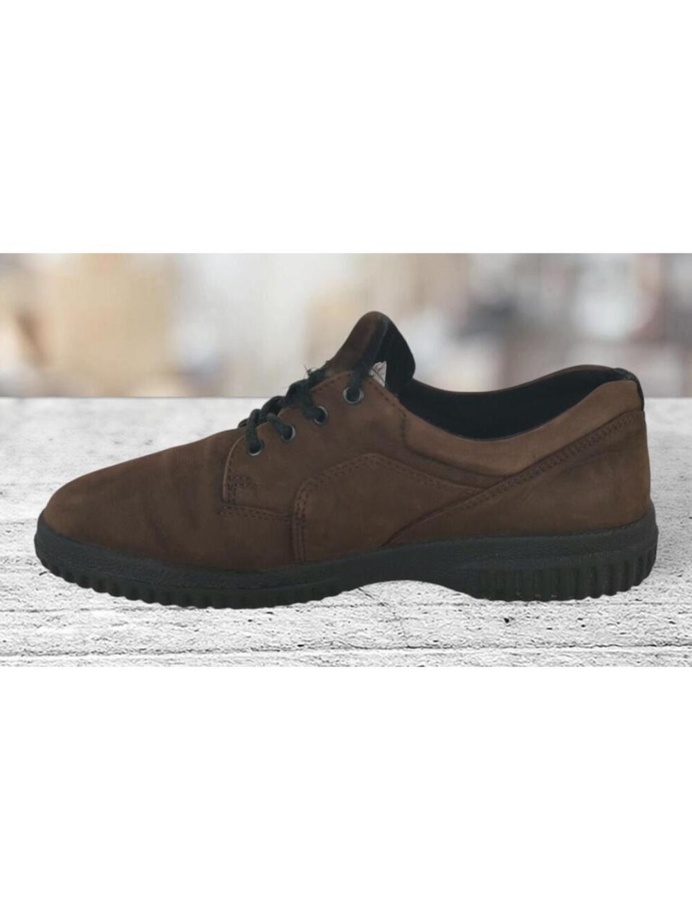 Ecco Womens Athletic Shoes Brown Nubuck Leather Lace Up Suede Sneakers 7-7.5M 38 - Picture 4 of 7